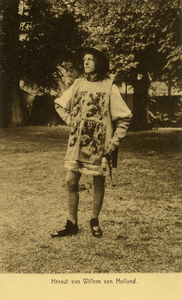 221962 Portret van de heraut van Willem IV van Holland, voorgesteld door een onbekende man, deelnemer in de ...